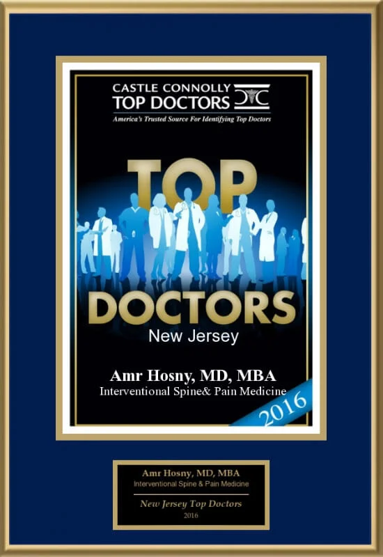 Castle Connolly Top Doctor New Jersey 2016 recognition for Dr. Amr Hosny