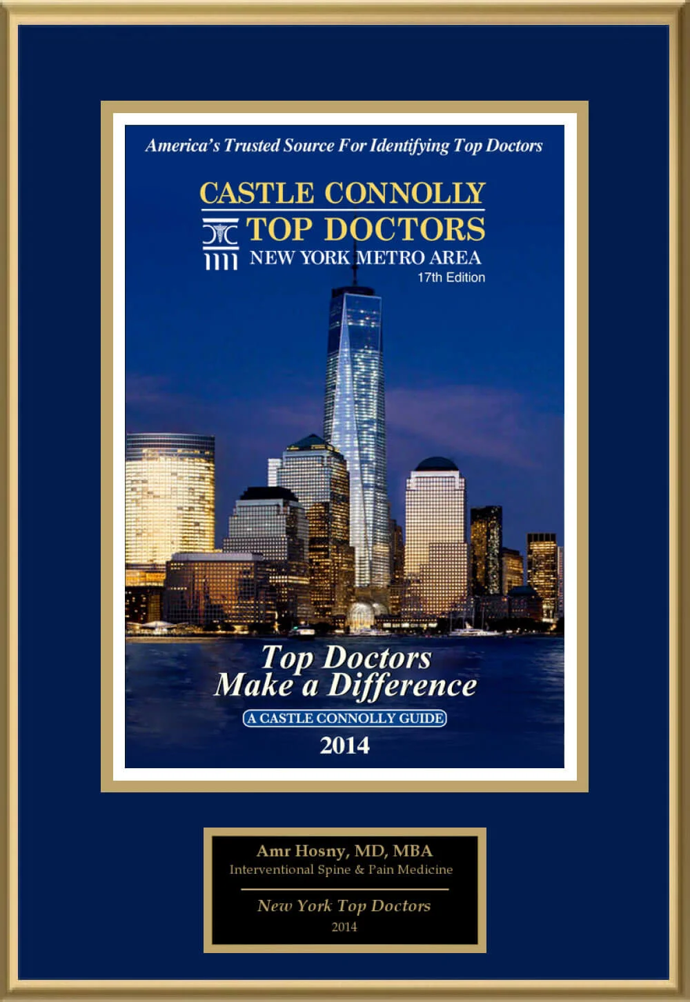 Castle Connolly Top Doctor New York Metro Area 2014 recognition for Dr. Amr Hosny